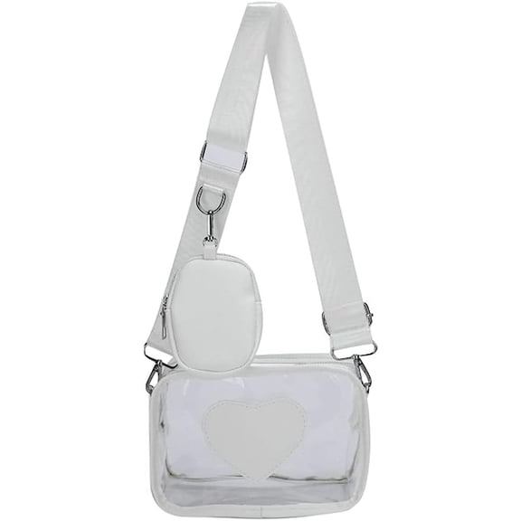 Kukuzhu Clear Crossbody Messenger Shoulder Bag Stadium Approved Clear Crossbody Bag for Concert or Sports Events