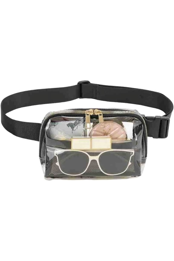 Clear Fanny Pack for Women Fashion Clear Waist Bag Stadium Approved Clear Belt Bag Clear Purse for Sports Beach Events