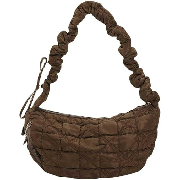 Kukuzhu Cloud Quilted Bag for Women Handbag Hobo Designer Bag Ruched Shoulder Crossbody Bags Tote Purse Casual Bag