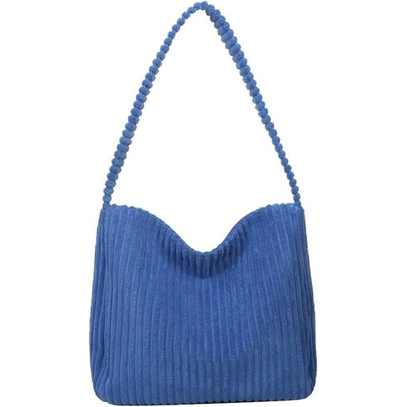 Kukuzhu Corduroy Hobo Bag for Women Casual Tote Bag Large Shoulder Bag Handbag Purses for Work Travel