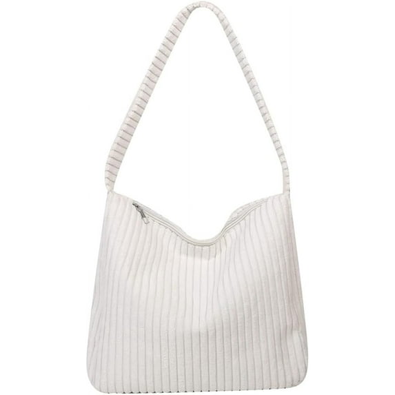 Kukuzhu Corduroy Hobo Bag for Women Casual Tote Bag Large Shoulder Bag Handbag Purses for Work Travel