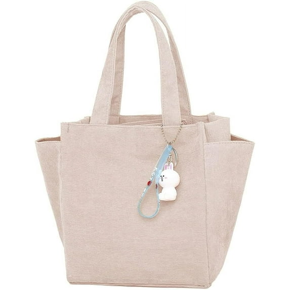 Kukuzhu Corduroy Small Tote Bag Women Casual Handbag Shoulder Bag for School Work Travel 2023