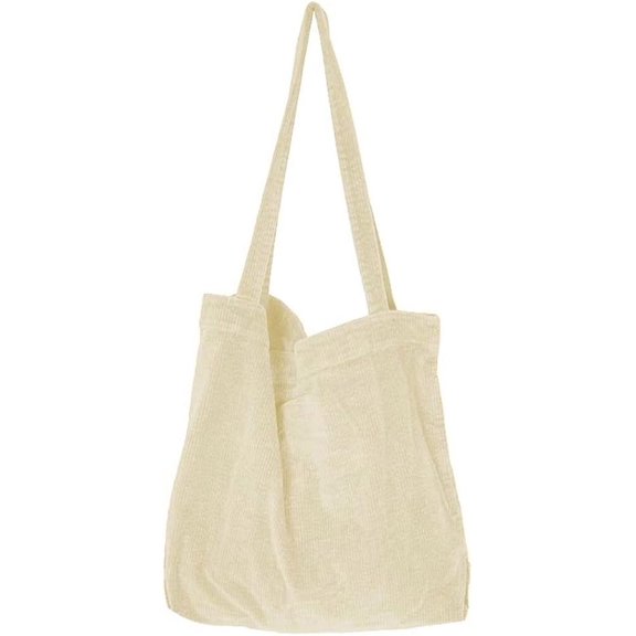 Kukuzhu Corduroy Tote Bag for Women Girls,Casual Large Shoulder Bag Fashion Shopping Bag for Work School