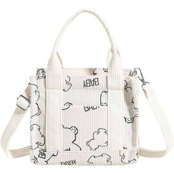 Kukuzhu Corduroy Tote Bags Women Mini Shoulder Hobo Bags Handbags Purse Stylish Small Satchel Purses Handbag Casual Work Bags 2023