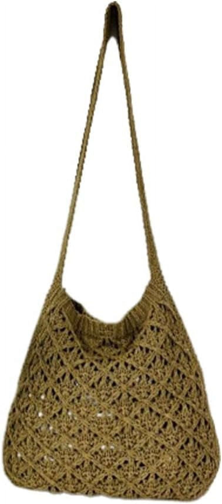 Kukuzhu Crochet Bag Crochet Tote Bag Indie Hobo Bag Cottagecore Aesthetic Tote Bag Crochet Crossbody Bag