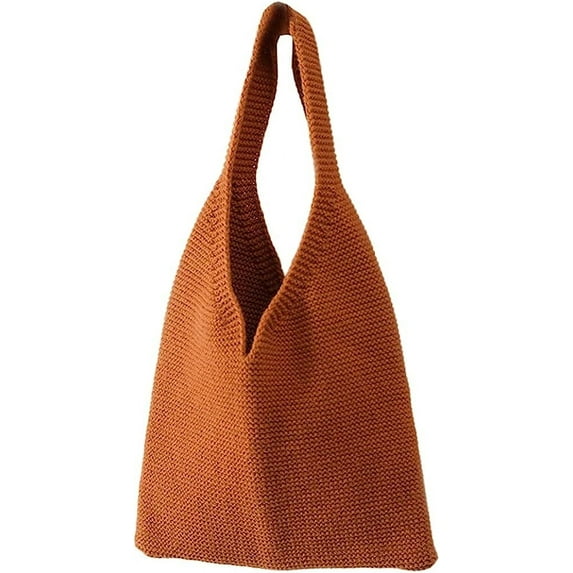 Kukuzhu Crochet Bag Knitted Tote Bag Lady Retro Chic Handbag Shoulder Bags Mesh Hollow Casual Purse