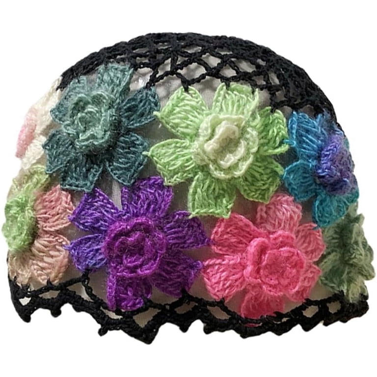 Kukuzhu Crochet Beanie Hat for Women Men Y2k Floral Boho  display picture 2