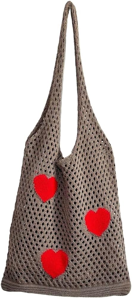 Kukuzhu Crochet Hobo Bag Women Large Hollow Beach Bag Stylish Shoulder Bag Tote for Work School Travel