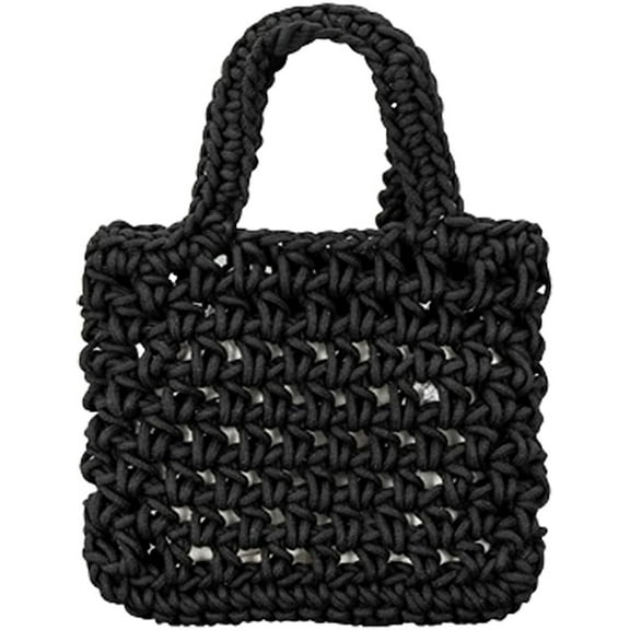 Kukuzhu Crochet Knit Purse for Women Mesh Cotton Rope Tote Bag Summer Handwoven Handbag Beach Vacation Hobo Bag for Women