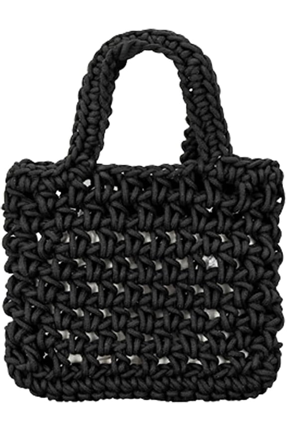 Crochet Knit Purse for Women Mesh Cotton Rope Tote Bag Summer Handwoven Handbag Beach Vacation Hobo Bag for Women