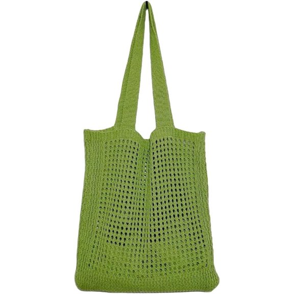 Kukuzhu Crochet Mesh Tote Bag for Women Stylish Aesthetic Tote Bag Casual Shoulder Bag Hobo Bag