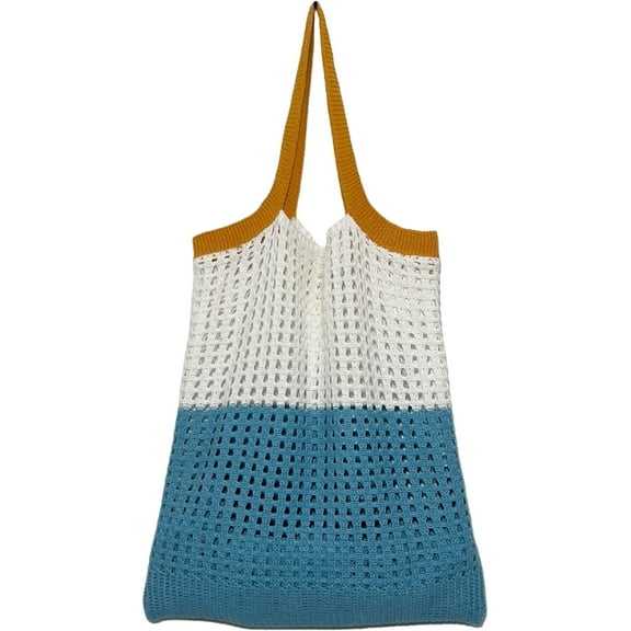 Kukuzhu Crochet Tote Bag Aesthetic Tote Bag Y2k Accessories Y2k Aesthetic Crocheted Tote Bag Y2k Fashion