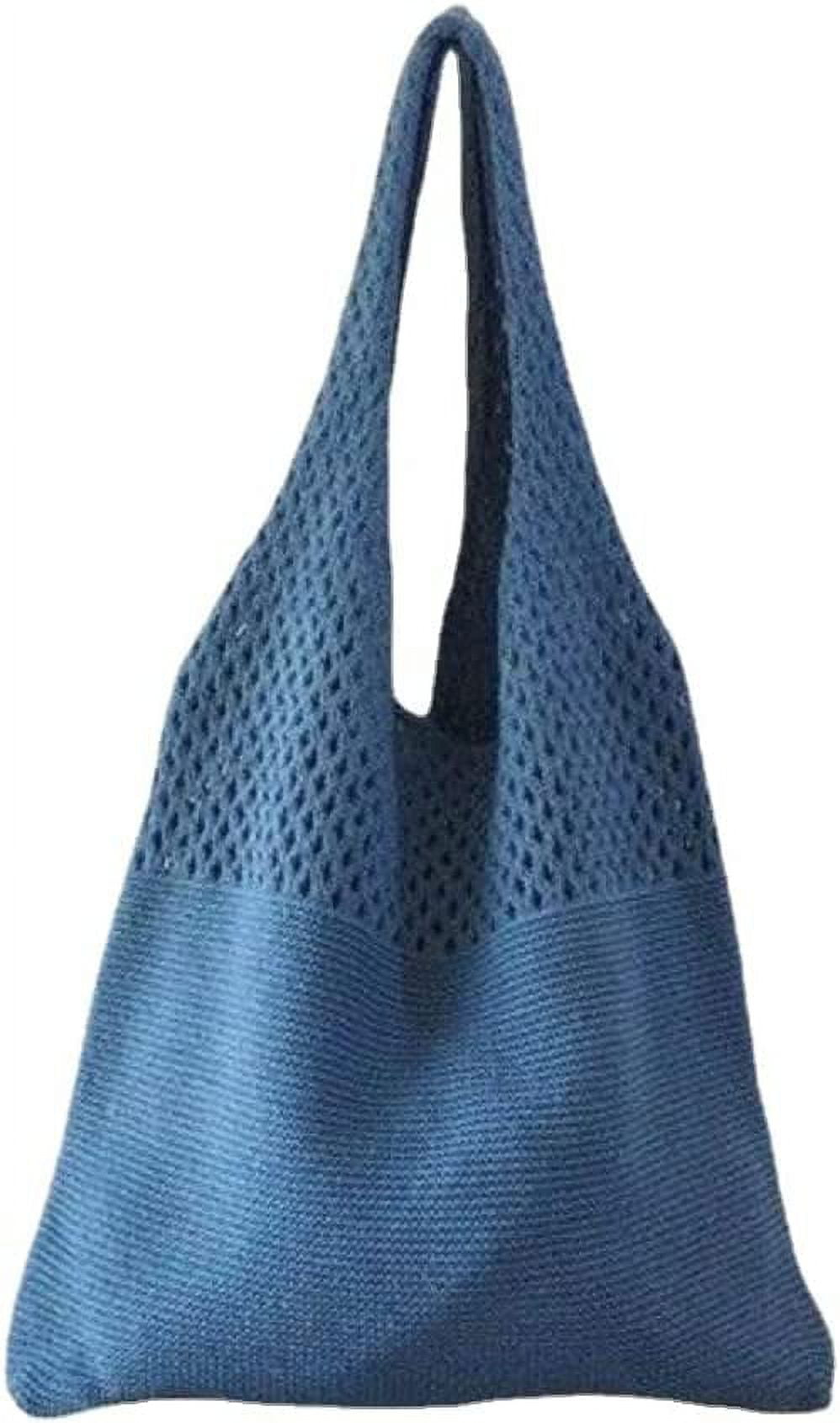 Kukuzhu Crochet Tote Bag Fairycore Hobo Bag Women's Pack Summer Beach Bag Big Purses Casual Hollow Woven Shoulder Bags