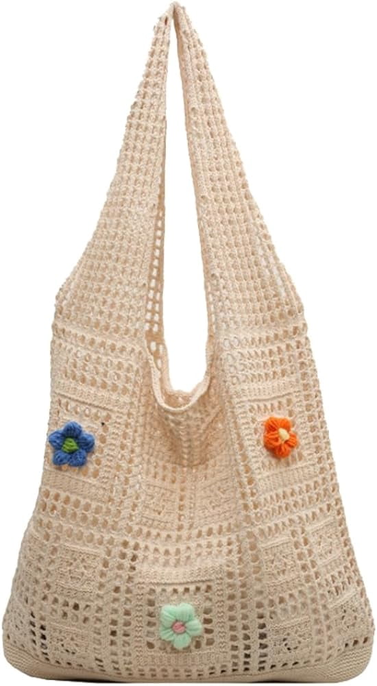 Stizimn Beach Mesh Crochet Tote Bag - Large Aesthetic Shoulder Bag For Women, Boho Hollow Hobo Style - View #8