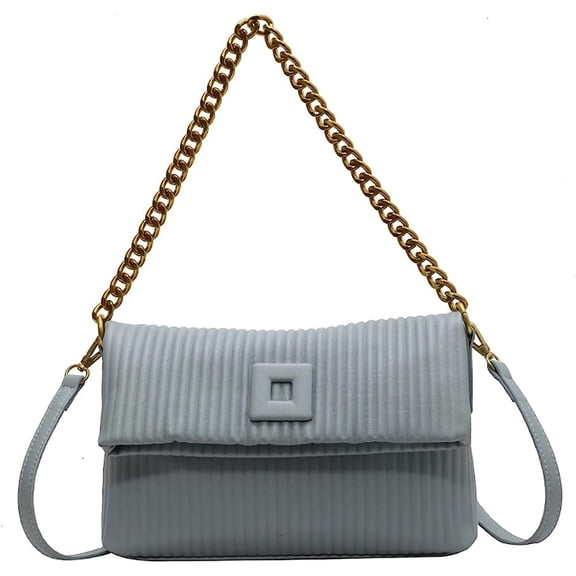 Kukuzhu Crossbody Bag Purse for Women Chain Shoulder Bag Mini Tote Bag Handbags Fashion Pleated Square Bag Casual Hobo Bag for Women