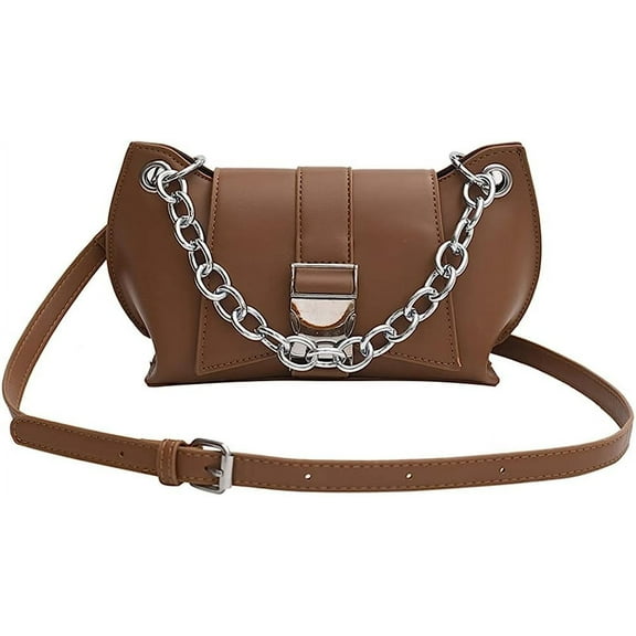 Kukuzhu Crossbody Bag for Women Leather Shoulder Bag Vintage Casual Clutch Purses Chic Tote Bags Adjustable Handbag for Travel Party