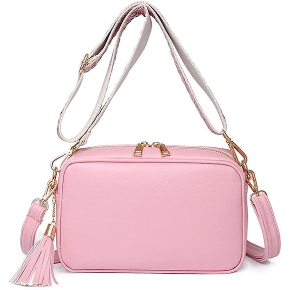 Kukuzhu Womens Crossbody Bag PU Leather Tassel Shoulder Bag Stylish Handbag for Work Travel
