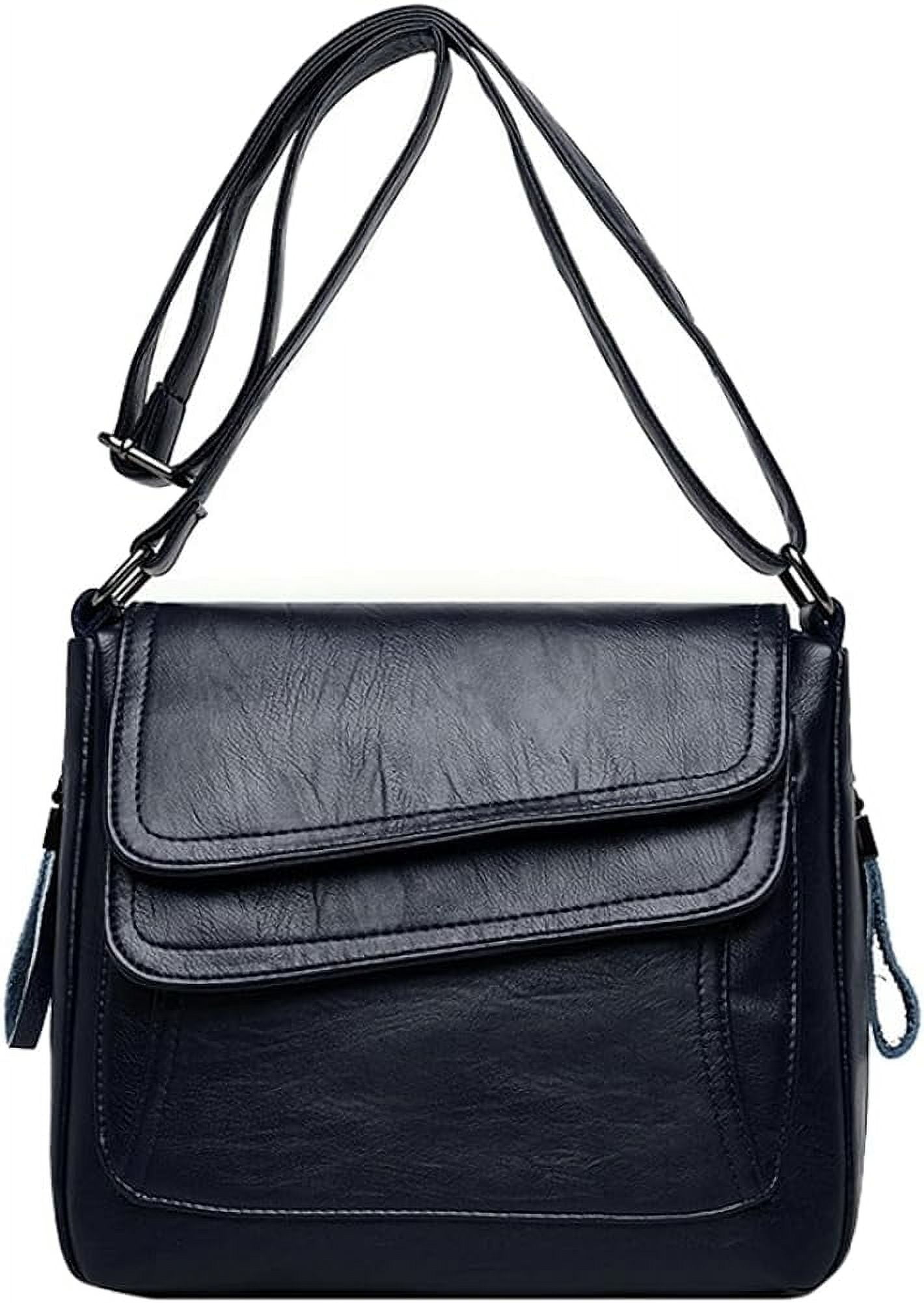 Kukuzhu Crossbody Bags for Women Square Shoulder Bag Stylish Leather Satchel Handbag Hobo Bag for Travel Work