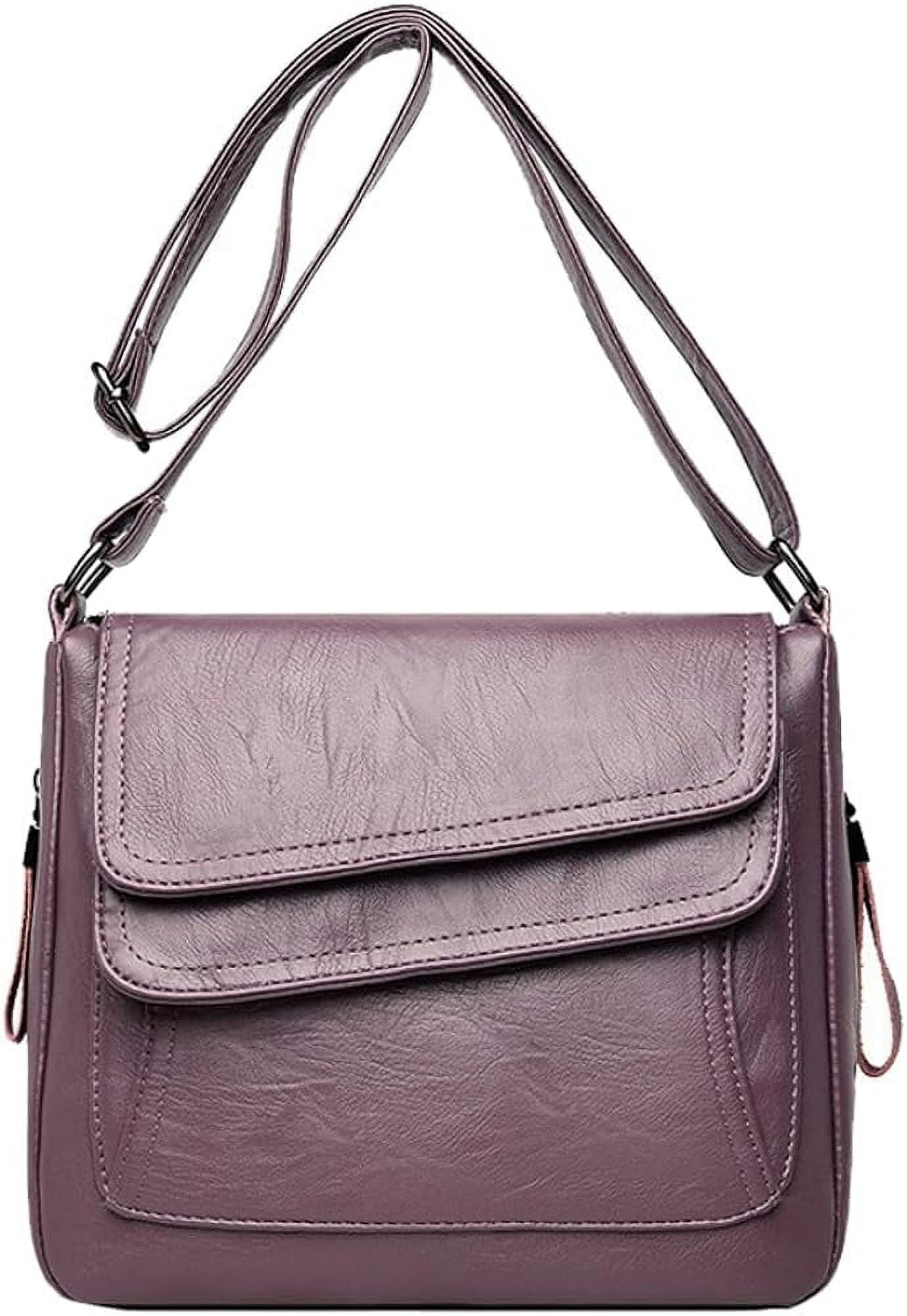 Kukuzhu Crossbody Bags for Women Square Shoulder Bag Stylish Leather Satchel Handbag Hobo Bag for Travel Work