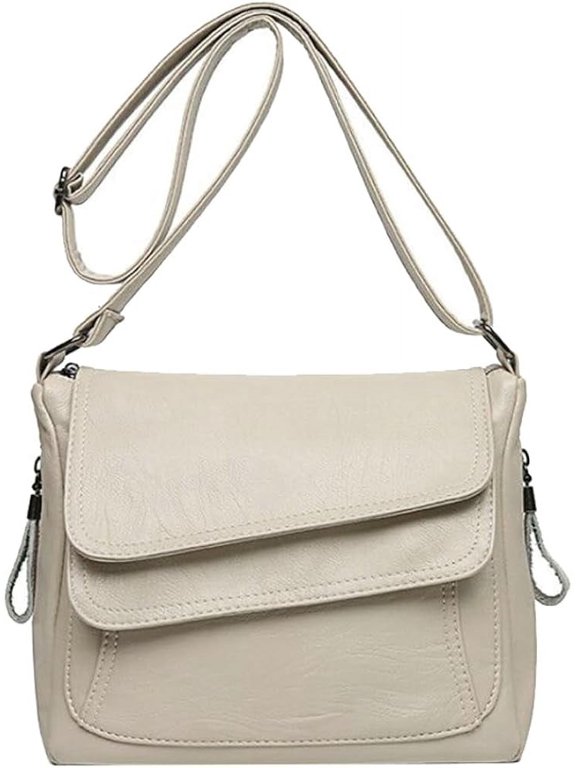Crossbody Bags for Women Square Shoulder Bag Stylish Leather Satchel Handbag Hobo Bag for Travel Work