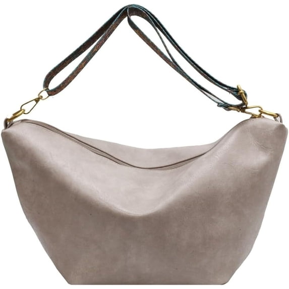 Kukuzhu Crossbody Bags for Women Trendy PU Leather Hobo Purses Large Shoulder Bags Handbags with Wide Shoulder Strap