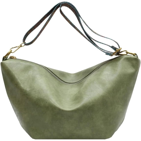 Kukuzhu Crossbody Bags for Women Trendy PU Leather Hobo Purses Large Shoulder Bags Handbags with Wide Shoulder Strap