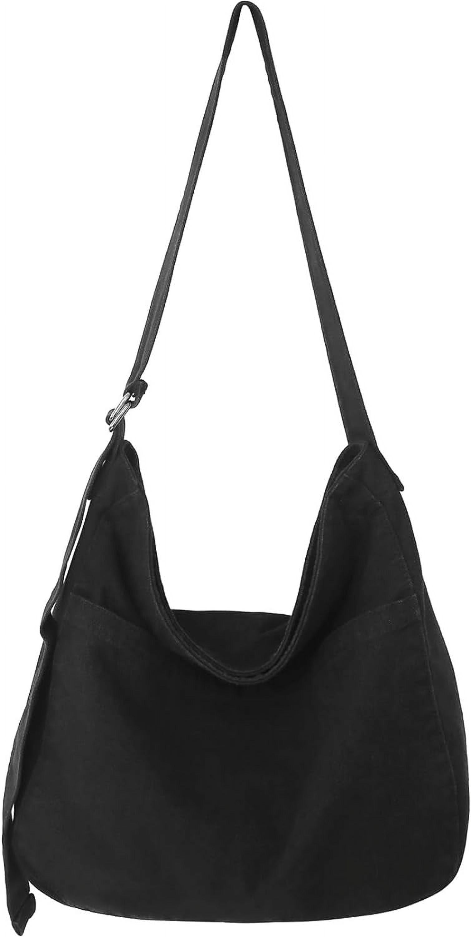 Kukuzhu Crossbody Bags for women, Large Hobo Bag Canvas Messenge Tote Handbagr for School Travel Work Shopping(Brown)