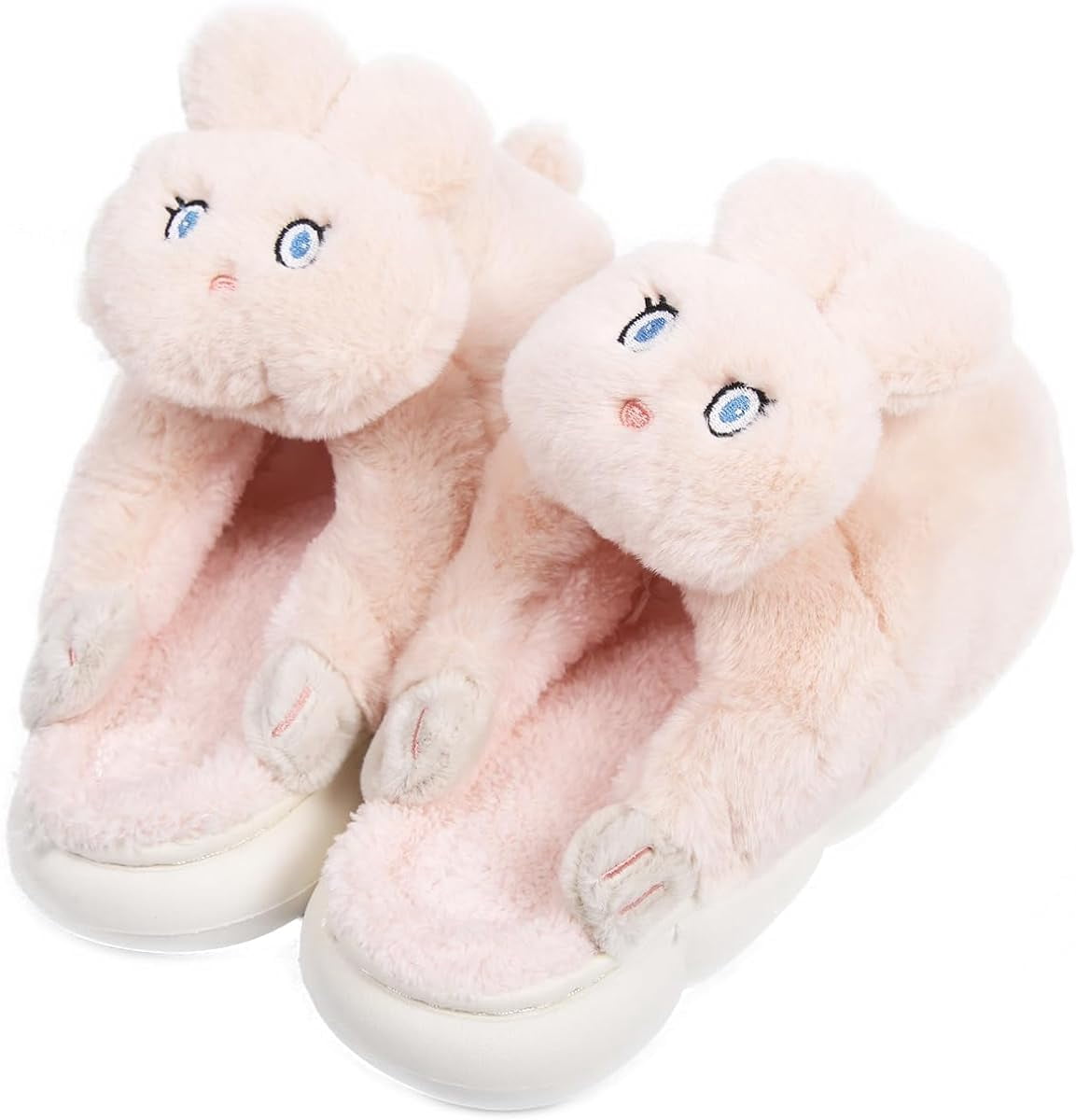 Kukuzhu Cute Animal Slippers Cat Slippers for Women Fuzzy Memory Foam