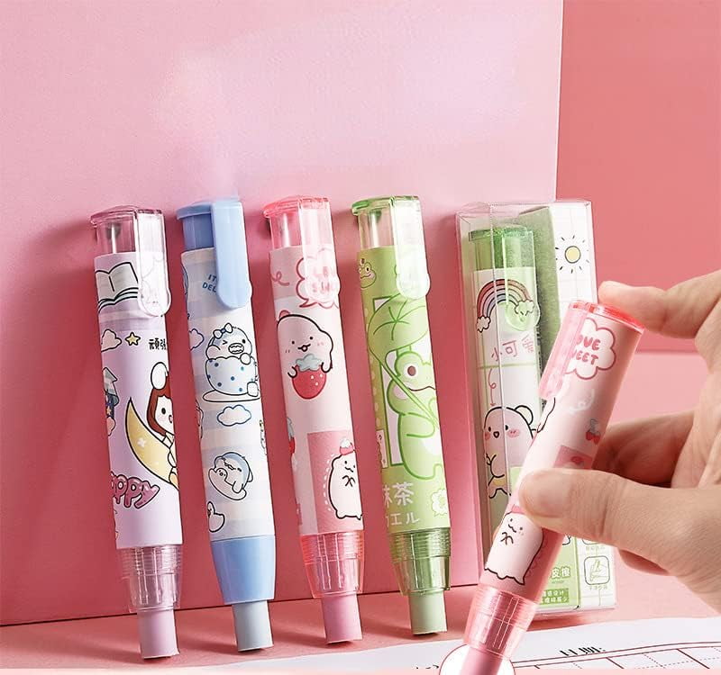 Kukuzhu Cute Erasers for Pencils Retractable Rubber Erasers Kawaii Cute ...