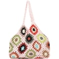 thumbnail image 1 of Kukuzhu Cute Floral Knitted Shoulder Bag Women Aesthetic Fairy Y2k Hobo Bag Crochet Small Hand Woven Beach Mesh Tote Purse, 1 of 7