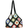 thumbnail image 1 of Kukuzhu Cute Floral Knitted Shoulder Bag Women Aesthetic Fairy Y2k Hobo Bag Crochet Small Hand Woven Beach Mesh Tote Purse, 1 of 5