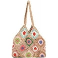 thumbnail image 1 of Kukuzhu Cute Floral Knitted Shoulder Bag Women Aesthetic Fairy Y2k Hobo Bag Crochet Small Hand Woven Beach Mesh Tote Purse, 1 of 7