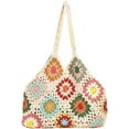 thumbnail image 1 of Kukuzhu Cute Floral Knitted Shoulder Bag Women Fairy Y2k Hobo Bag Crochet Small Hand Woven Beach Mesh Tote Purse, 1 of 6