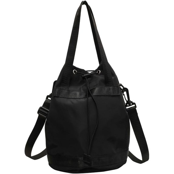 Kukuzhu Drawstring Bucket Bag for Women Fashion Nylon Crossbody Bag Lightweight Hobo Shoulder Bag Purse Messenger Bag