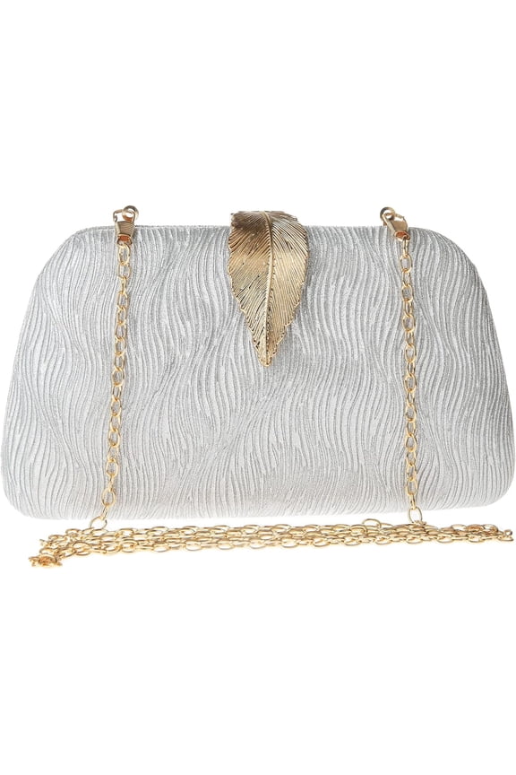 Evening handbags for Women Shiny Formal Crossbody Hobo Bag Satchel Leaf-style Shoulder Evening Clutch Purses for Wedding