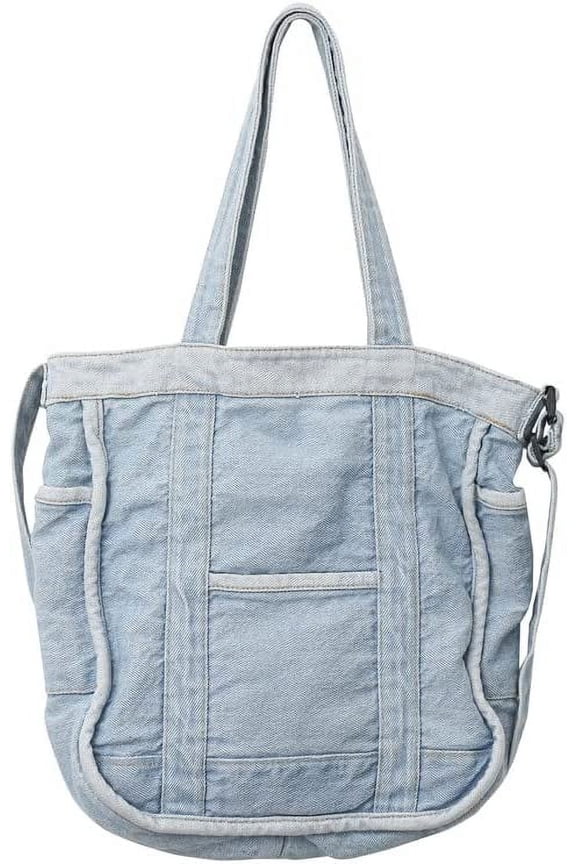 Fairy Grunge Denim Crossbody Bag Gothic Tote Bag Emo Alt Japanese Shoulder Bag Harajuku Preppy Satchel Bag (Dark Blue,One size)
