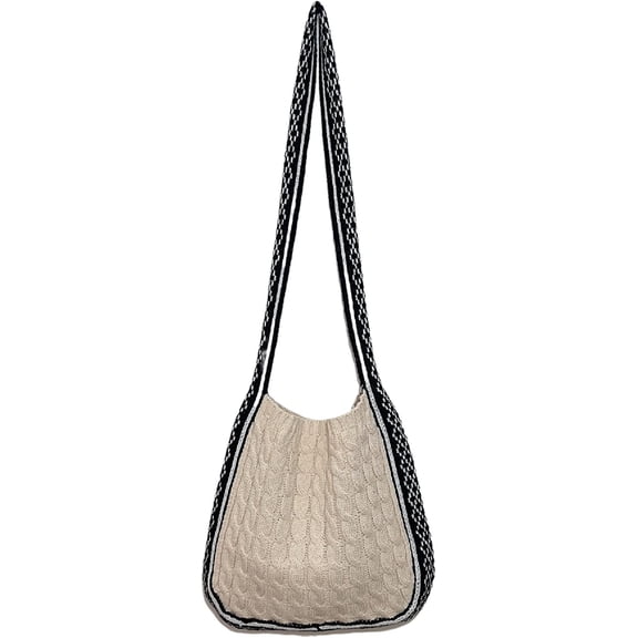 Kukuzhu Fairy Grunge Knitted Shoulder Bags Y2K Fairycore Tote Bag Crochet Hobo Crossbody Bag Indie Purse Accessories