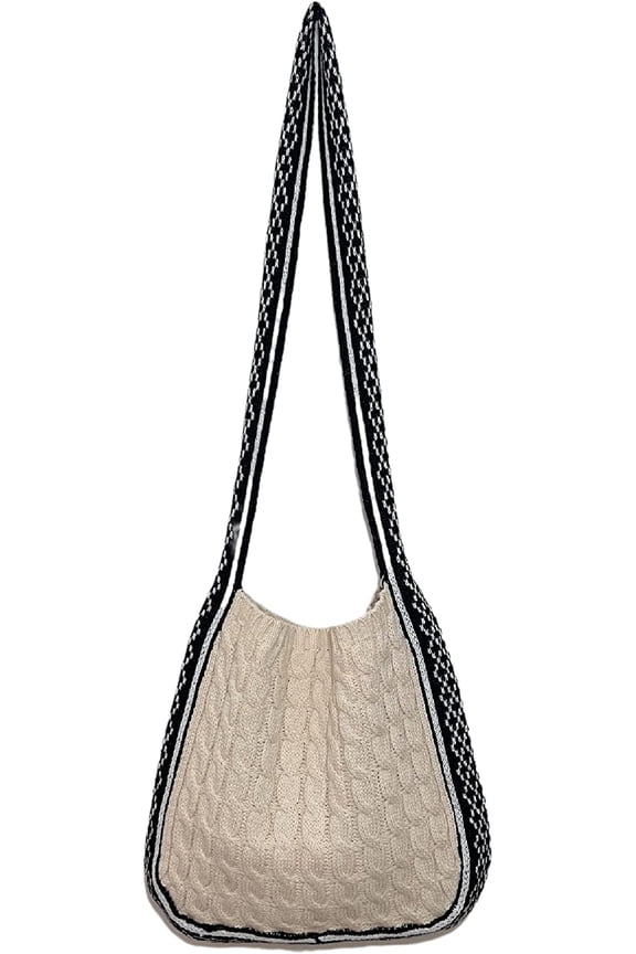 Fairy Grunge Knitted Shoulder Bags Y2K Fairycore Tote Bag Crochet Hobo Crossbody Bag Indie Purse Accessories