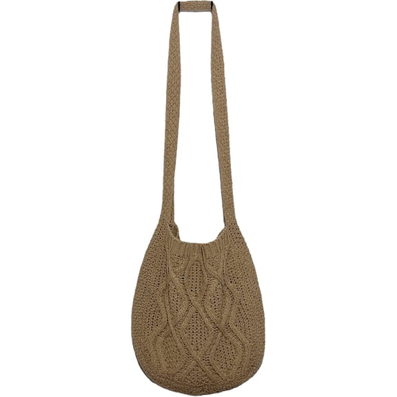 Kukuzhu Grunge Crochet Tote Bag Y2K Shoulder Handbags Fairycore Hobo Bag Aesthetic Crossbody Bags Shopping Bag Purse Accessories