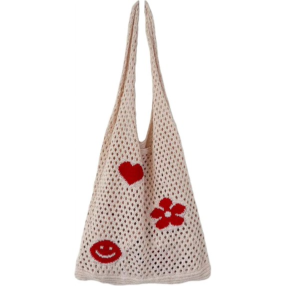 Kukuzhu Fairy Tote Bag Aesthetic Tote Bag Y2k Bag Tote Bag Aesthetic Y2k Crochet Tote Bag Aesthetic