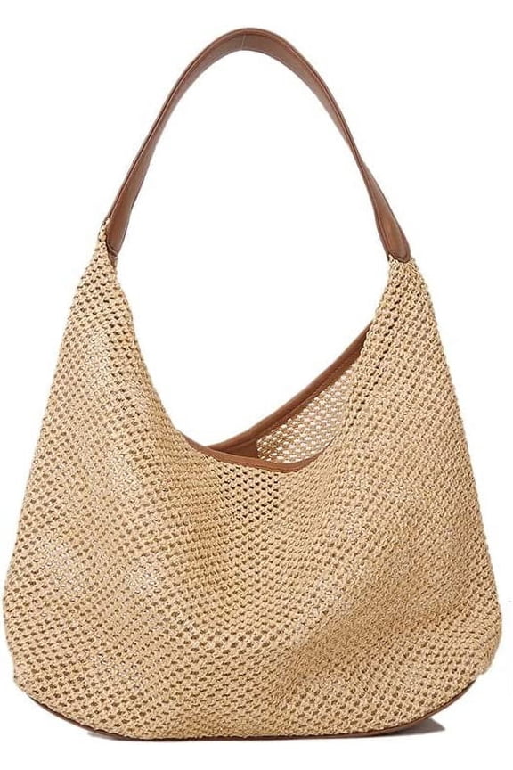 Fairycore Academia Aesthetic Alt Mesh Tote Bag Straw Purses For Women Japanese Preppy Coquettish India Beach Pack (khaki)