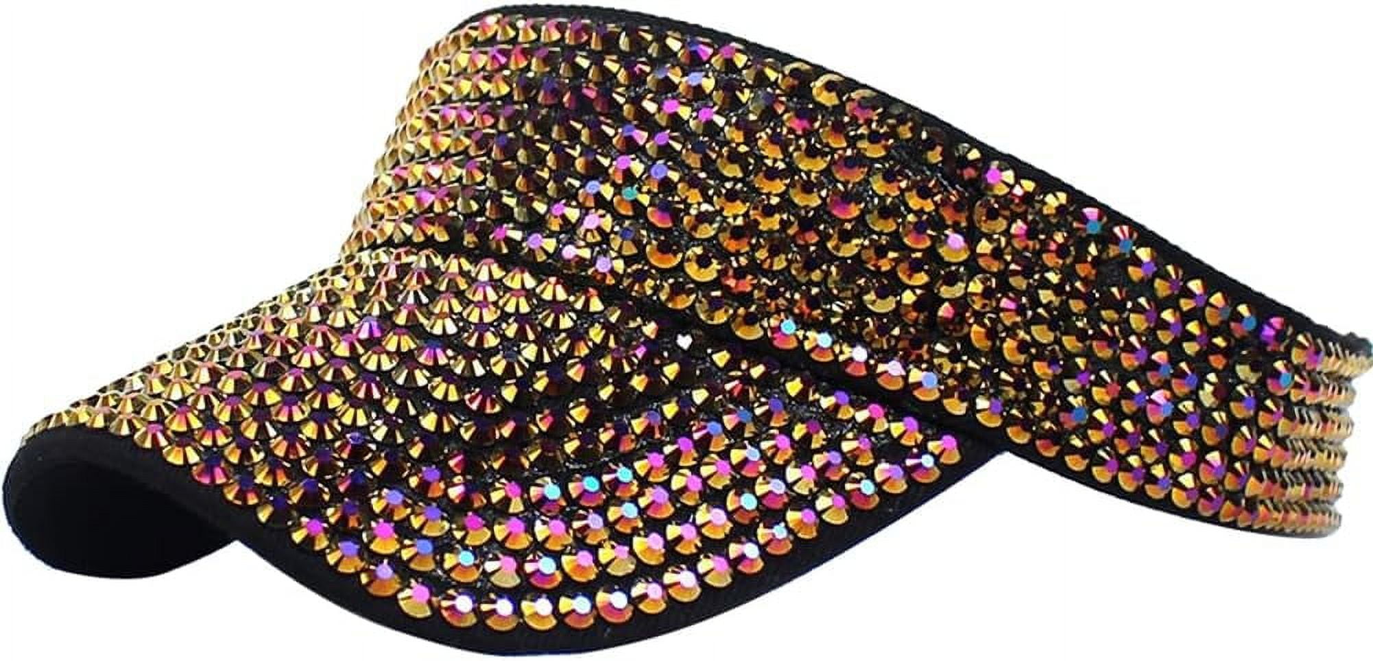 Kukuzhu Fashion Shiny Bling Visor Hats for Women Girls Summer Beach