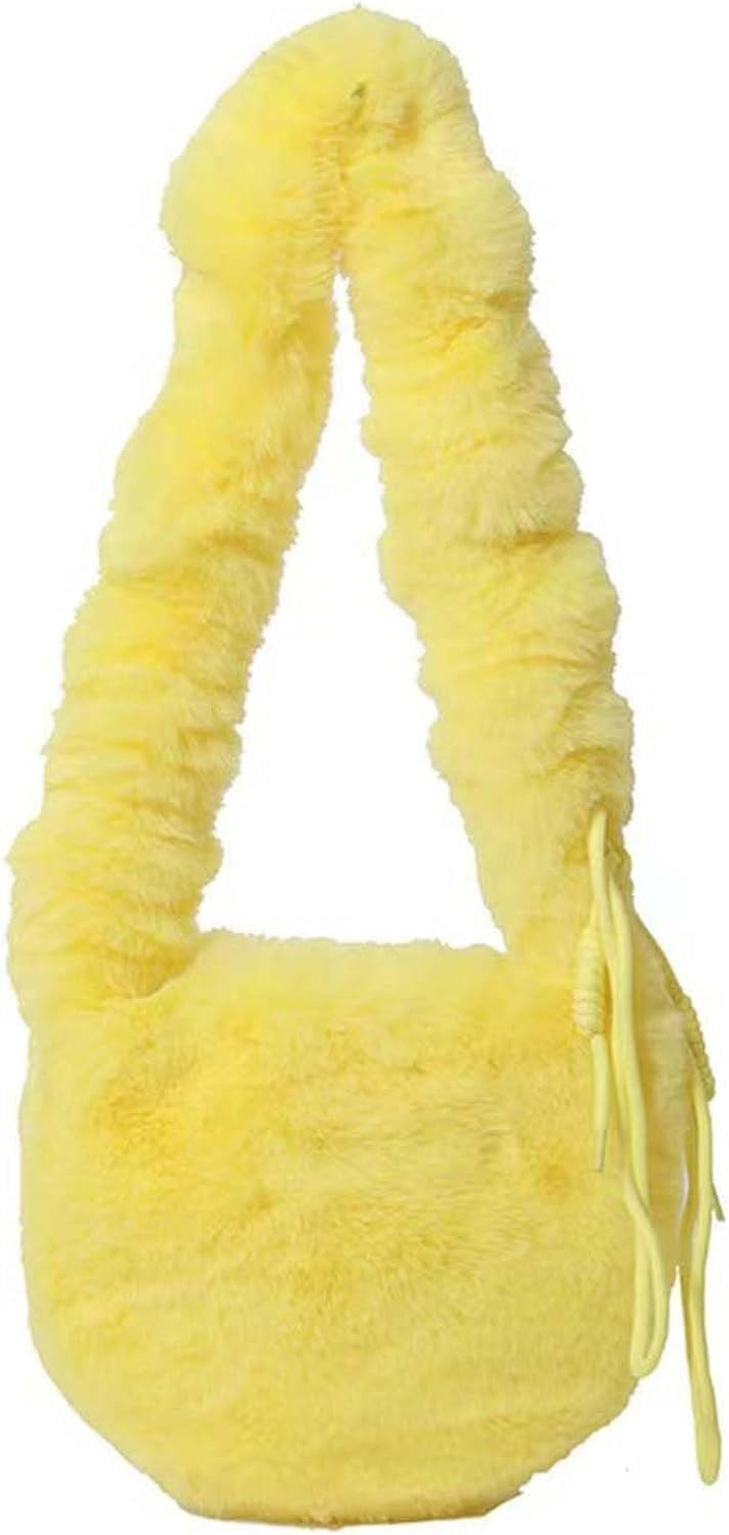 Kukuzhu Faux Fur Crossbody Bag for Women Y2k Plush Fluffy Furry