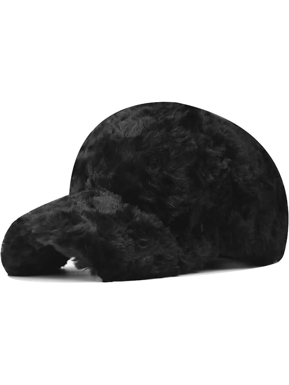Faux-Rabbit-Fur-Baseball-Caps Winter Warm Teddy-Fleece Hip-Hop Baseball Hat for Men Women Outdoor Travel