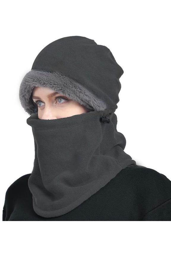 Fleece Balaclava Women Winter Face Mask Windproof Face Cover Beanie Soft Hooded Scarf Neck Warmer Ski Snow Gear Pullover Hat