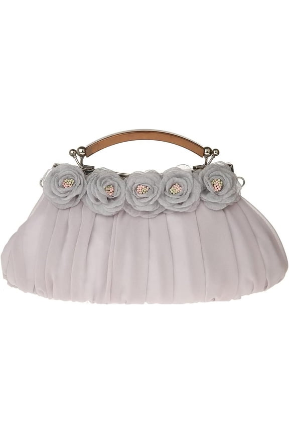 Flower Evening Handbags Women Chic Soft Wedding Party Evening Clutch Purse