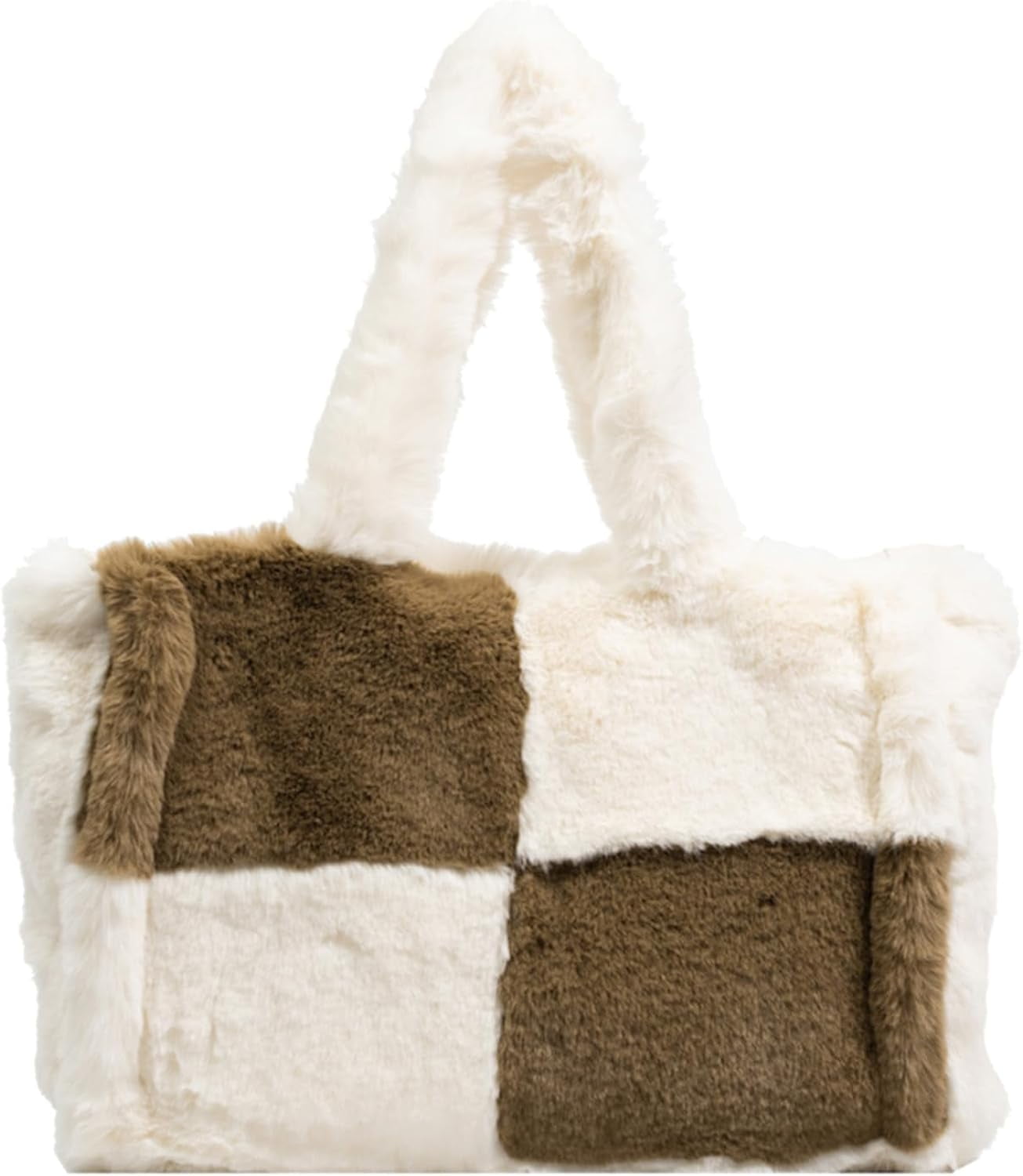 Kukuzhu Fluffy Tote Bag Cute Trendy Designer Aesthetic Furry Purse for Women Plush Bag Shoulder Bag Handbag Walmart