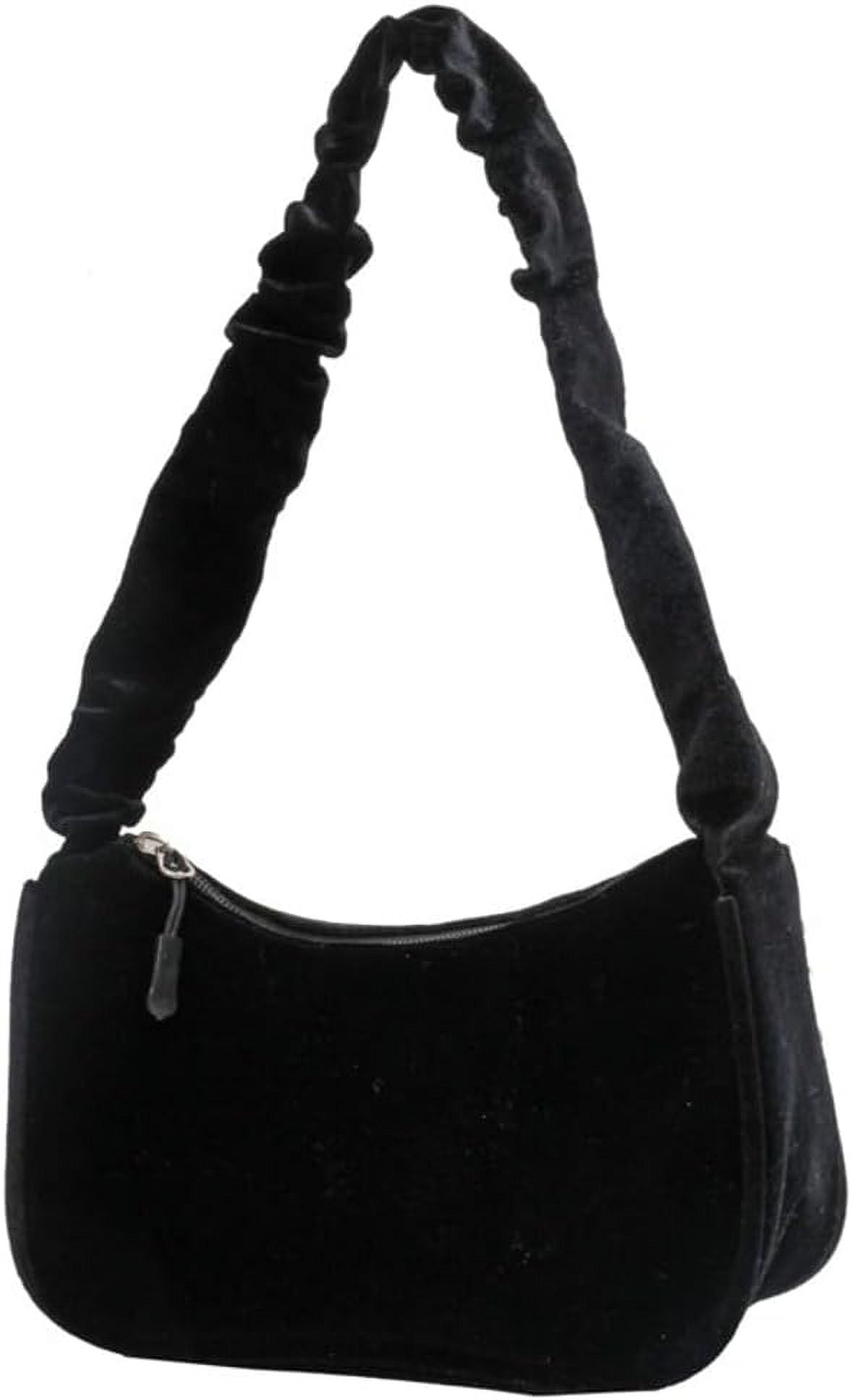 Kukuzhu Furry Purse for Women Velvet Tote Shoulder Bag Cute Soft Small Party Handbag Clutch Bag