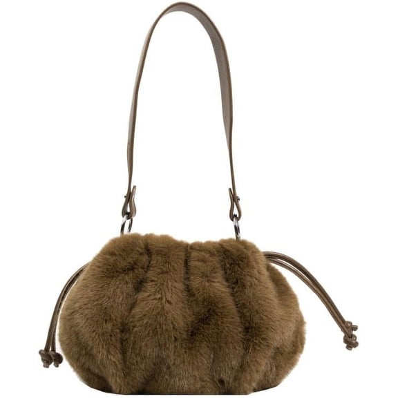 Kukuzhu Fuzzy Hobo Bag for Women Small Tote Fluffy Shoulder Soft Cloud Bag Satchel Hobo Gift 2023