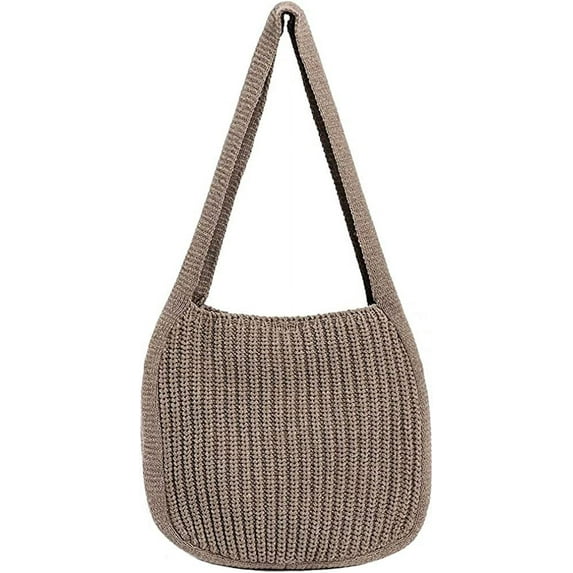 Kukuzhu Grunge Crochet Tote Bag Y2K Shoulder Handbags Fairycore Hobo Bag Aesthetic Crossbody Bags Alt Purse Accessories